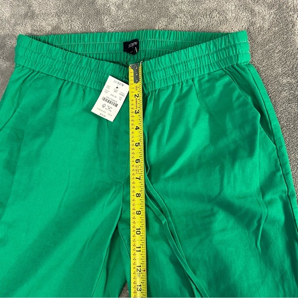J Crew Factory Women’s Linen Blend Elastic Waist Pants Kelly Green Size 8P NWT - Picture 6 of 10